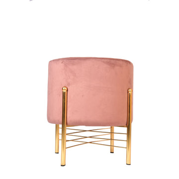 Brown Colour Smooth Metallic Base Velvet Pouf